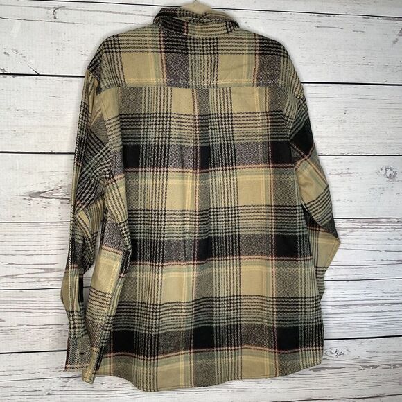Berne Mens Plaid Slate 100% Cotton Flannel Shirt Jacket Button Down Large - Picture 6 of 10